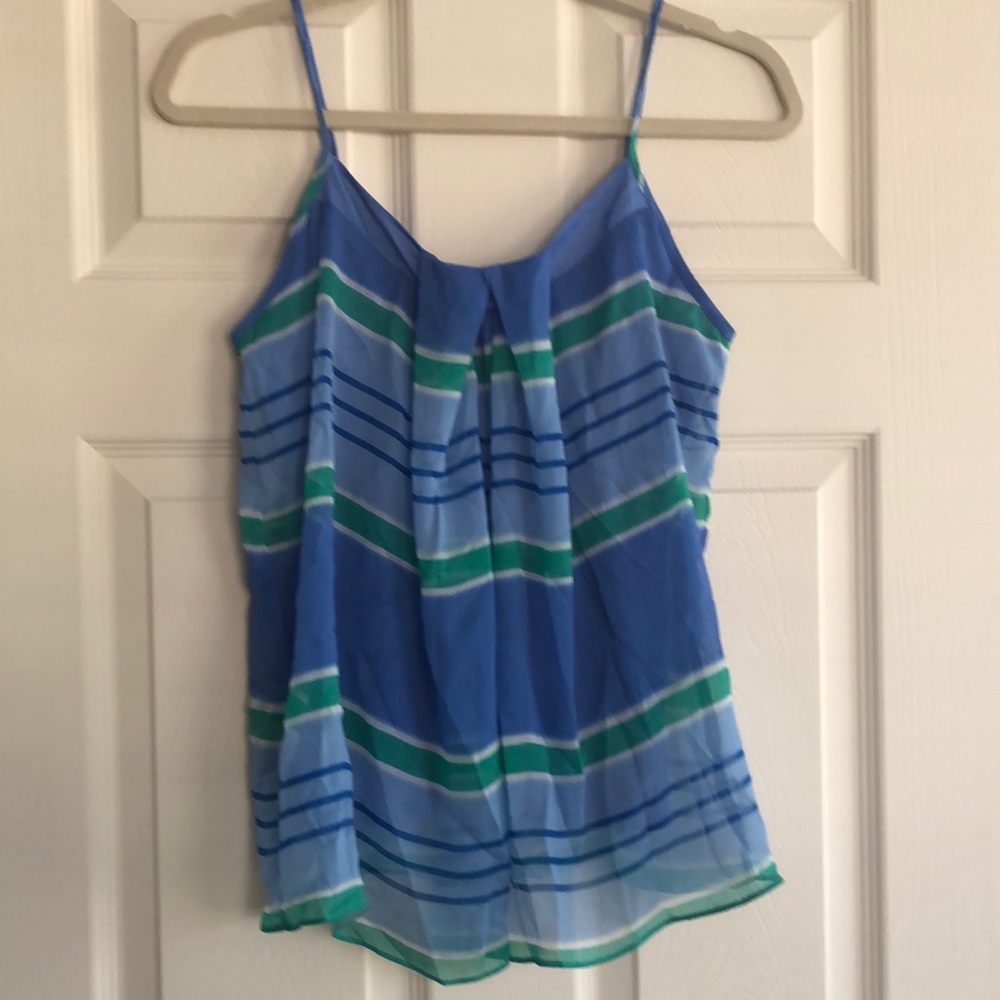 Blue/green striped sheet camisole lined.
